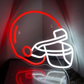 Football Helmet Neon Sign for Wall Decor Helmet Shaped Neon Light LED Cool Sports Neon Signs for Bedroom Gamer Room Man cave Rugby Gifts for Boys Teens