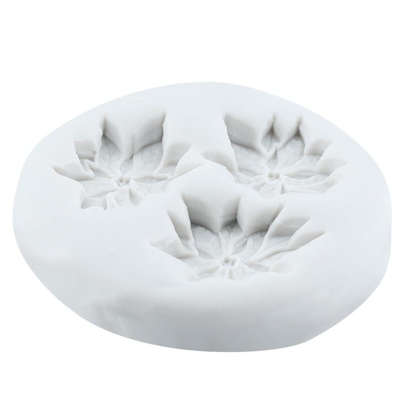 Lingzhi Poinsettia Silicone Molds Flower Fondant Mold Set of 4