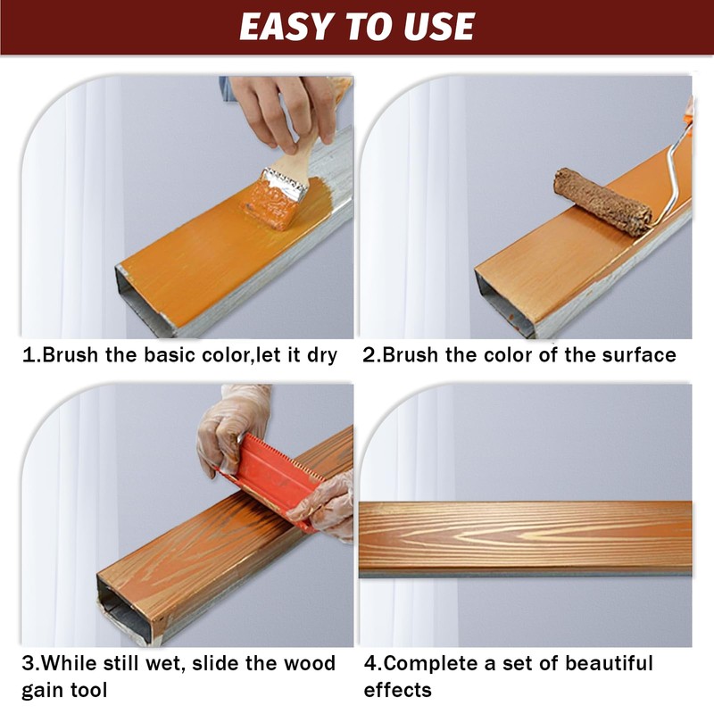 6 Pcs Wood Grain Tool Set, DIY Wood Graining Tool