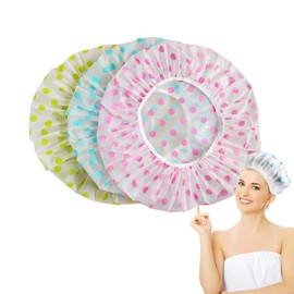 3 Piezas Gorros De Baño Impermeable Para Mujer Para El Cuidado Del Cabello, Bonnet Reutilizable,Ajustable De Protector Para Ducha, Dormir y Belleza Para Cabello Largo