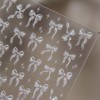 Bow Nail Art Stickers Decals 5D White Bow Nail Stickers