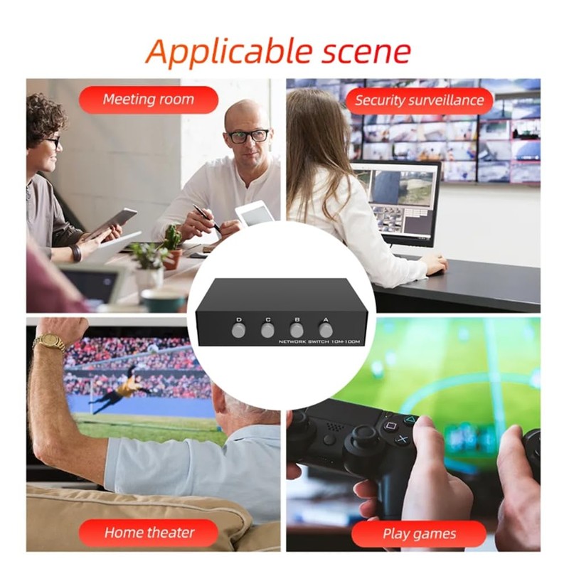 Lyaciomn 4 in 1 Out 100/1000Mbps Mini Gigabit Network Switch