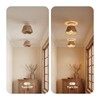 CKENSU Handwoven Rattan Semi Flush Mount, Farmhouse Ceiling Light with