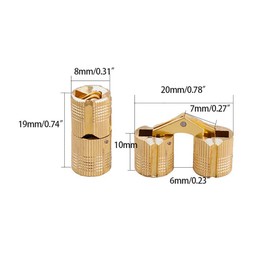 8mm Hidden Brass Barrel Hinges 180 Degree Opening Angle Cabinet Hinges for DIY Jewelry Box Hand Craft 8 Pack