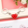 AIEX Heart Keychain Set, 2pcs Matching Heart Decorations Red Heart