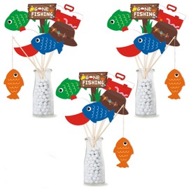 Yaaaaasss! 21Pcs Gone Fishing Party Decorations The Big One Fishing Theme Table Centerpieces Little Fisherman Table Toppers for Ofishally One Birthday Party Favor