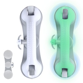 MOORSTDEL Pack of 2 Grab Bars for Seniors No Drilling Night Light Grab Bar Shower No Drilling with 3 Suction Cups Max Load Capacity 110 kg 29 cm Grab Rail with Suction Cup for Bathroom, Toilet