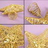 Jomnvo Gold Metal Christmas Tree Topper Glittered Christmas Treetop Hallow