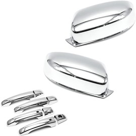 GHXsport Shiny Chrome Top Half Mirror and Door Handle Covers for 2011-2020 Chrysler 300 300C (XHG-1237+1209)
