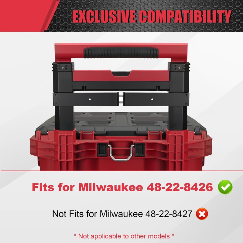 Packout Compact Mounting Plate Holder Compatible with Milwaukee 4822-8426 Rolling