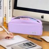 Large Pencil Case 3 Compartments, Big Capacity Pencil Pouch with