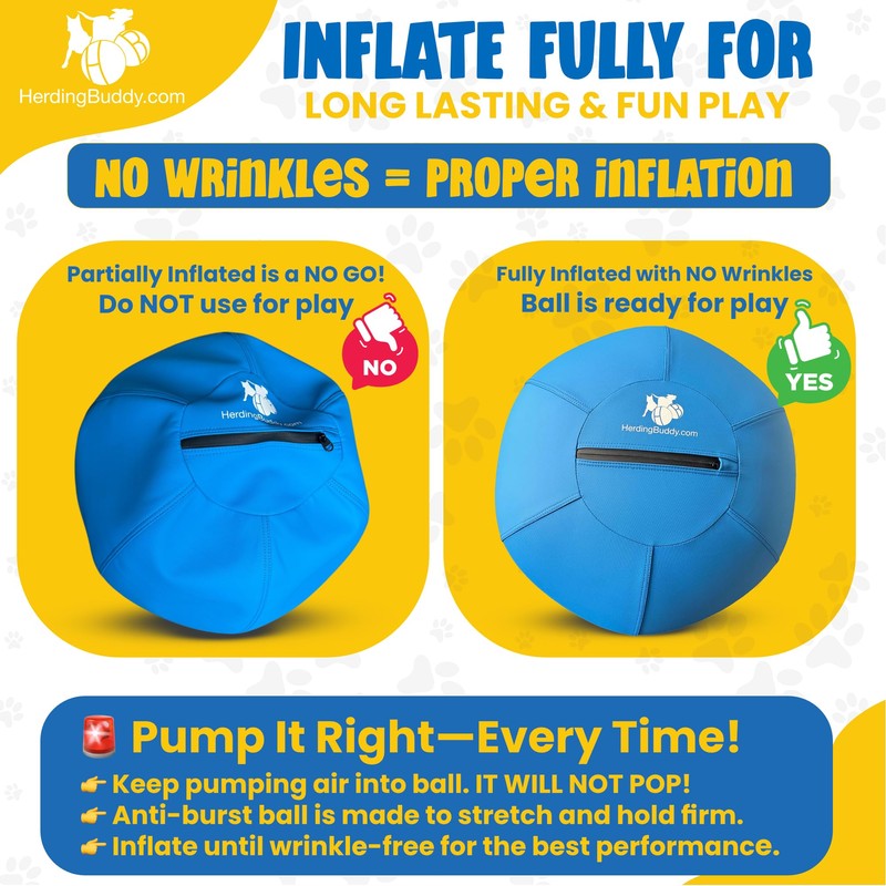 Herding Ball for Dogs - 18” Cover for Corgi, Collie,