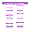 KIGI 6 PACK 35OZ Plastic Food Storage Containers with Lids