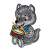 Wolf Dog Drum Patch for Iron-On or Sew On Clothes