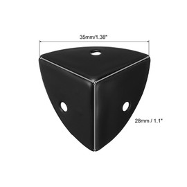 sourcing map 20 Pcs Metal Edge Guard, 28mm Decorative Box Corner Cover, Furniture Corner Edges Protector with Mounting Screws, Black