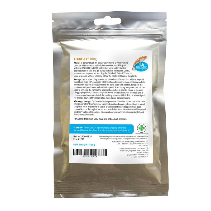 Vetark Fluke-Ex 100g Skin Gill Fish Lice Parasite Treatment