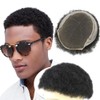 HAPPYCC Afro Men's Wig - Natural Black Color Swiss Lace