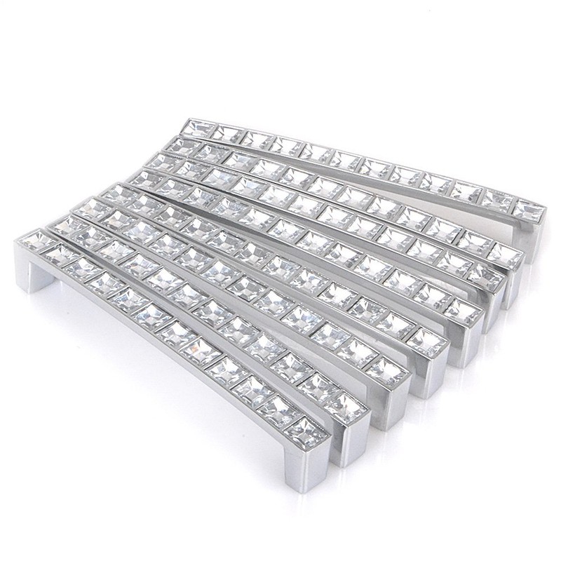 Reelva Pack of 8 Europe Style Square Clear Crystal Rhinestone