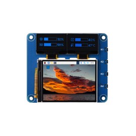 Waveshare OLED/LCD HAT, Onboard 2inch IPS LCD Main Screen and Dual 0.96inch Blue OLED Secondary Screens, with 40PIN GPIO Header, Compatible with Raspberry Pi Series Boards