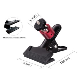 SLOW DOLPHIN Tripod Clip Clamp Mount Flash Reflector Holder for Studio Backdrop Camera with 360 Swivel Tripod Mini Ball Head Standard 1/4" Screw,SLR, Digital SLR, Video Came Photoshoot Studio (2Pcs)