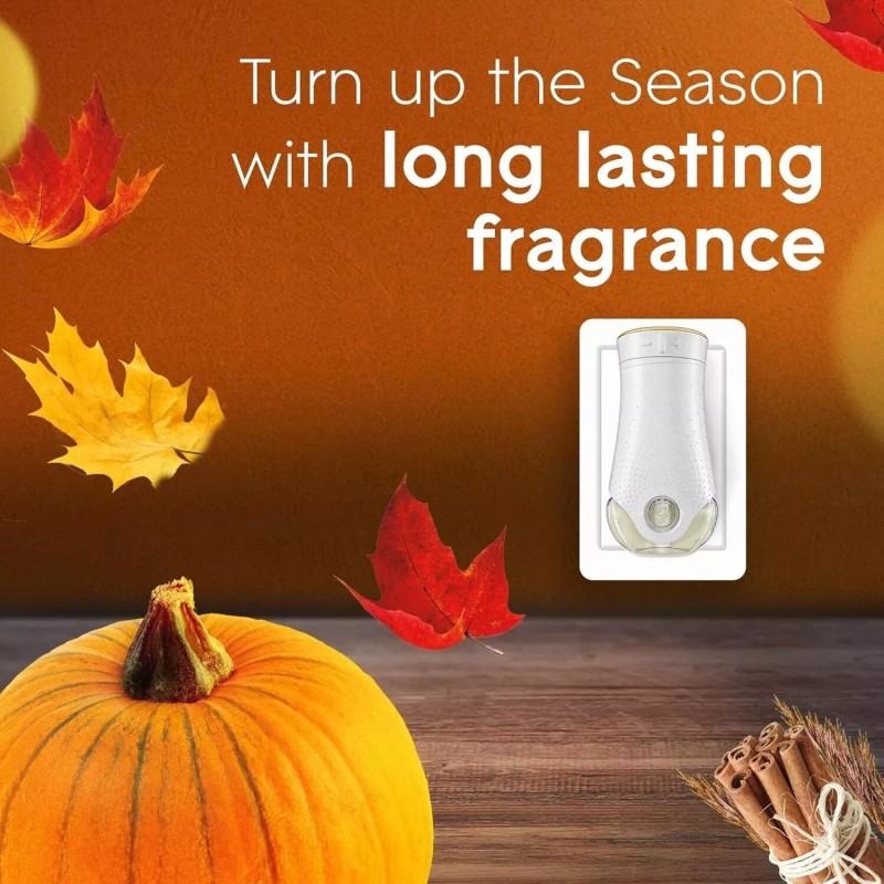 Glade Warmer + PlugIns Refills Golden Pumpkin & Spice Scented
