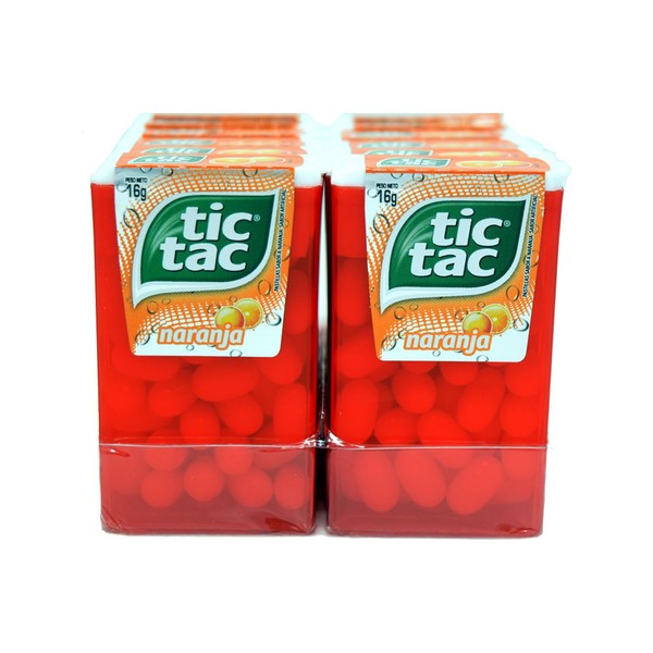 Tic Tac Pastillas Naranja Fresh Breath Mints Orange Flavor Candies, 16 g / 0.56 oz ea (12 count)