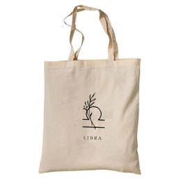 tradercat Jute Bag Printed Vintage Zodiac Sign Libra 100% Cotton Fabric Bag Printed Zodiac Signs, Jute Bag Aesthetic Zodiac Signs Jute Bag Sayings (Libra/Libra), natural