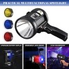 SHUONE57 Rechargeable Spotlight, Super Bright 90000LM Handheld Flashlight Led Spot