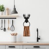 MAYJOYDIY Deer Head Towel Ring Metal Elk Antlers Wall Decoration
