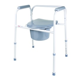 Carex Steel Commode Chair - Portable Bathroom Toilet for Elderly, Handicap, and Beside Toilet Users - 3 in 1 Commode Chair
