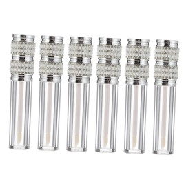 NOLITOY 6pcs Gloss Bottle Lip Gloss Making Kit Tube Lip Gloss Lip Gloss Refillable Tube Lip Gloss Balm Container Empty Lip Gloss Wand Tubes Clear Lip Gloss Rhinestones Silver