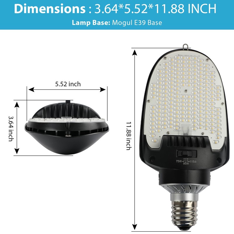 115W Retrofit LED Corn Light, 15500Lm Directional Bulb with Rotatable