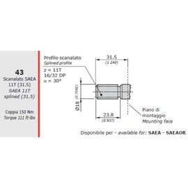 Galtech Drive Gear 2SP Type 43 - to Suit The Galtech 1GP / 2GP / 3GP Pump Range (16CC)