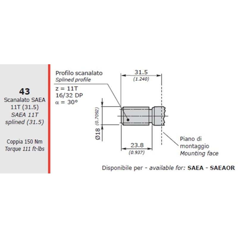 Galtech Drive Gear 2SP Type 43 - to Suit The