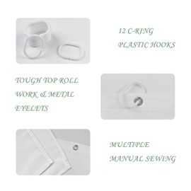 Boho Striped Fabric Shower Curtain Modern Black Plaid Extra Long Shower Curtain Farmhouse Nautical Neutral Shower Curtains for Mens Bathroom Decor Waterproof Washable Decor with Hooks 72x72 Inch