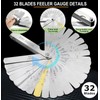 32 Blades Feeler Gauges SAE/Metric Feeler Gauge 58 pcs Thread