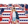 7x5FT American Flag Stripes Backdrop – Red White Blue Patriotic