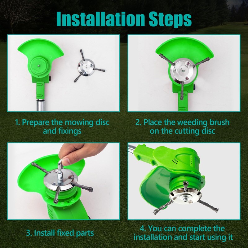 JAMSSOW 2 Pcs Steel Wire Grass Trimmer Head,Brush Cutter Strimmer