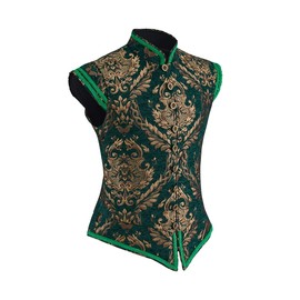 Diajosa cos Mens Tudor Doublet Vest Victorian Medieval Renaissance Tudor Prince King Costume Ren Faire Jerkin Vest Waistcoat (Green, XL)