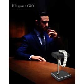 Watch Stand for Men Single Watch Stand Watch Holder Leather Watch Tray Bracelet Display Stand Jewelry Organizer for Watches, Bracelets Watch Accessory Gifts for Men on Father's Day, Christmas