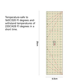 KEARING Heat Resistant Non-Slip Hot Ironing Ruler for Measuring, Sewing, Folding, 25×6.5CM