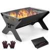 Odoland Camping Campfire Grill, Portable Folding Charcoal Grills, Backpacking BBQ