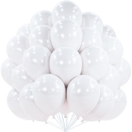 PartyWoo Pearl White Balloons 101pcs 12 Inch Metallic White Latex Balloon for Anniversary Retirement Wedding Graduation Baby Shower Birthday Gender Reveal Engagement Tea Party Decorations White-Z30