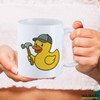 Huuraa Tasse Quietscheente Handwerk Comic Gummiente Geschenk 330ml Weiß Quietscheente