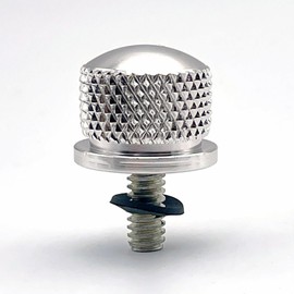 LEXOR CNC 1/4-20" Knurled Seat Bolts Universal Fit Harley Sportster Set of 2 Silver