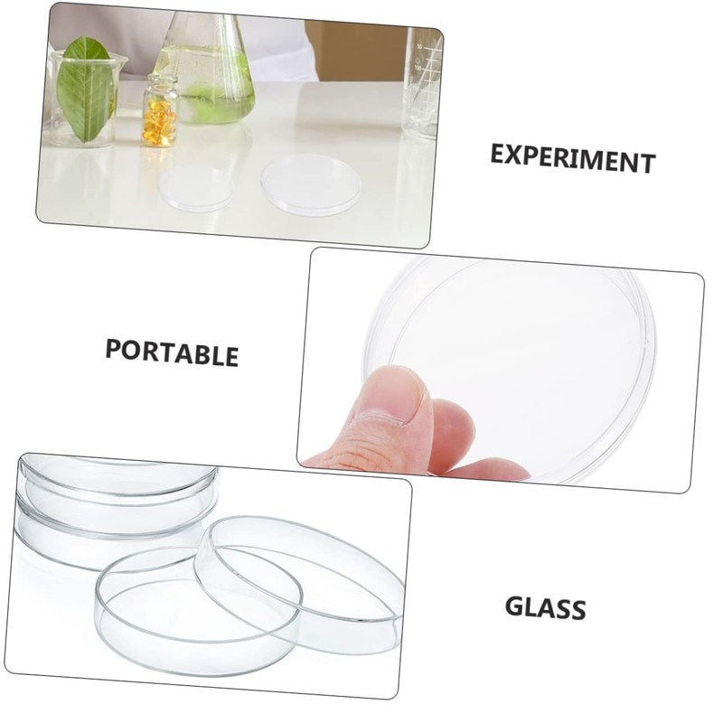 Gatuida 10pcs of Glass Petri Dishes Divided Sections High Borosilicate
