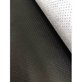 LUVFABRICS Fully Perforated Holes Marine Grade Upholstery Hospitality Automotive Faux Leather Vinyl Fabric (Black Black Black)