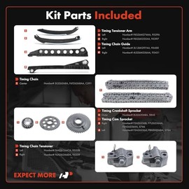 A-Premium Kit de Cadena de Distribución del Motor con Guía, Piñón y Más | Compatible con Ford F-150, E-250, F-250 F-350 E-350 Super Duty, Expedition 2
