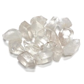 Zentron Crystal Collection: Natural Clear Quartz Points Stones 1" to 1.5" with Velvet Bag (1 Pound)