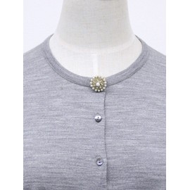 [ヴァンテーヌ] VINGTAINEラウンド パール ミニ ブローチ ラインストーン BR-46-s